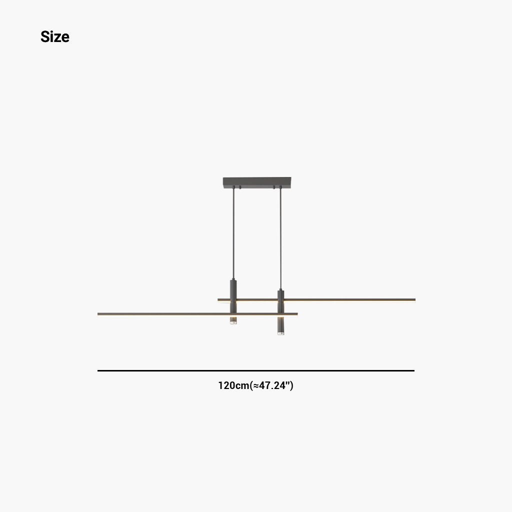 Pendant Light Aluminum Linear LED 31.5 in Adjustable Dining Room Kitchen Island Modern Minimalist Ceiling Lamp | Thomler