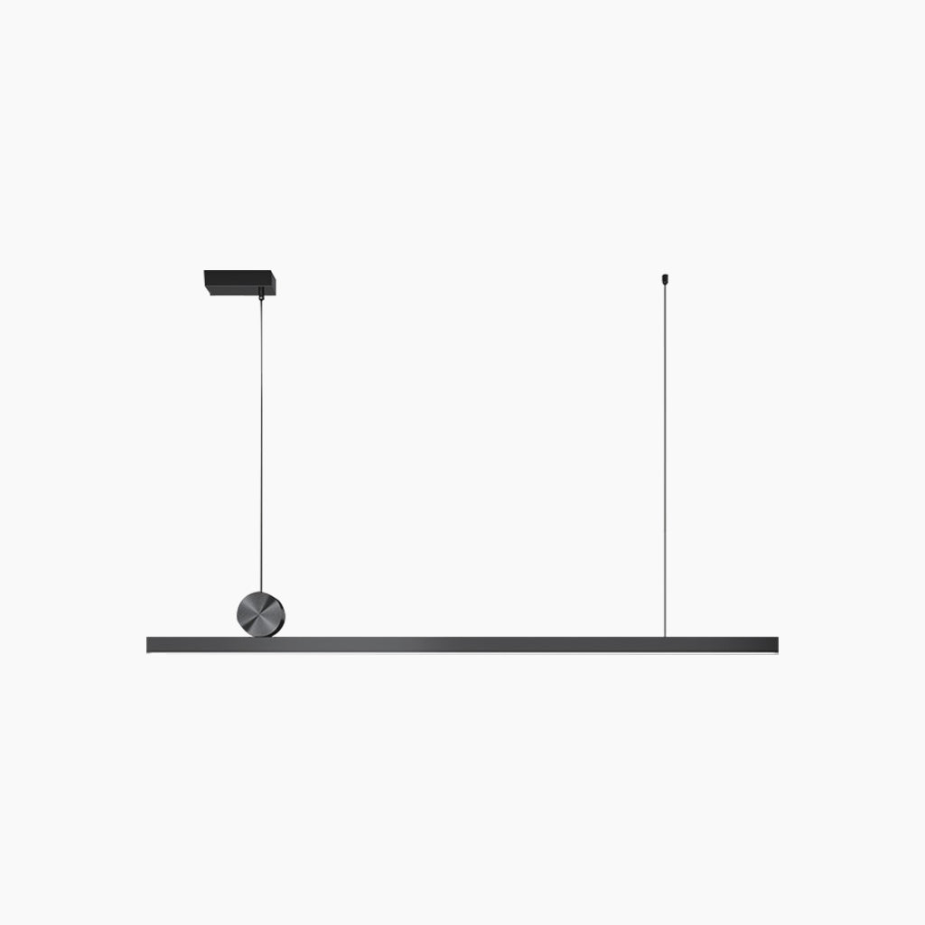 Pendant Light Aluminum Linear LED 39.4 in Black Dimmable Dining Table Kitchen Island Hanging Ceiling Fixture | Thomler