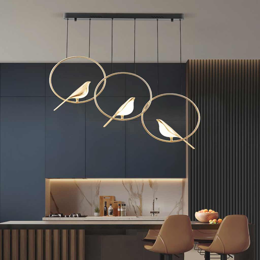 Chandelier Pendant Light Zinc Alloy 35 in Black Gold Living Room Bedroom Dining Room Ceiling Lighting Modern Nordic Style | Thomler