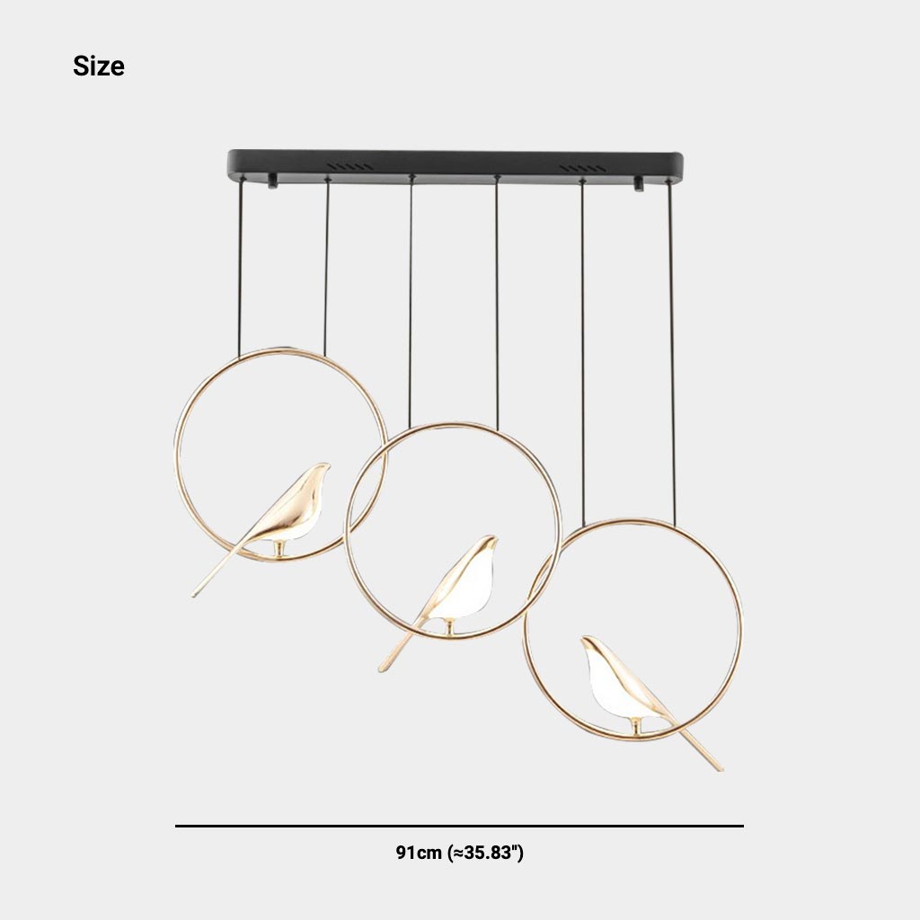 Chandelier Pendant Light Zinc Alloy 35 in Black Gold Living Room Bedroom Dining Room Ceiling Lighting Modern Nordic Style | Thomler