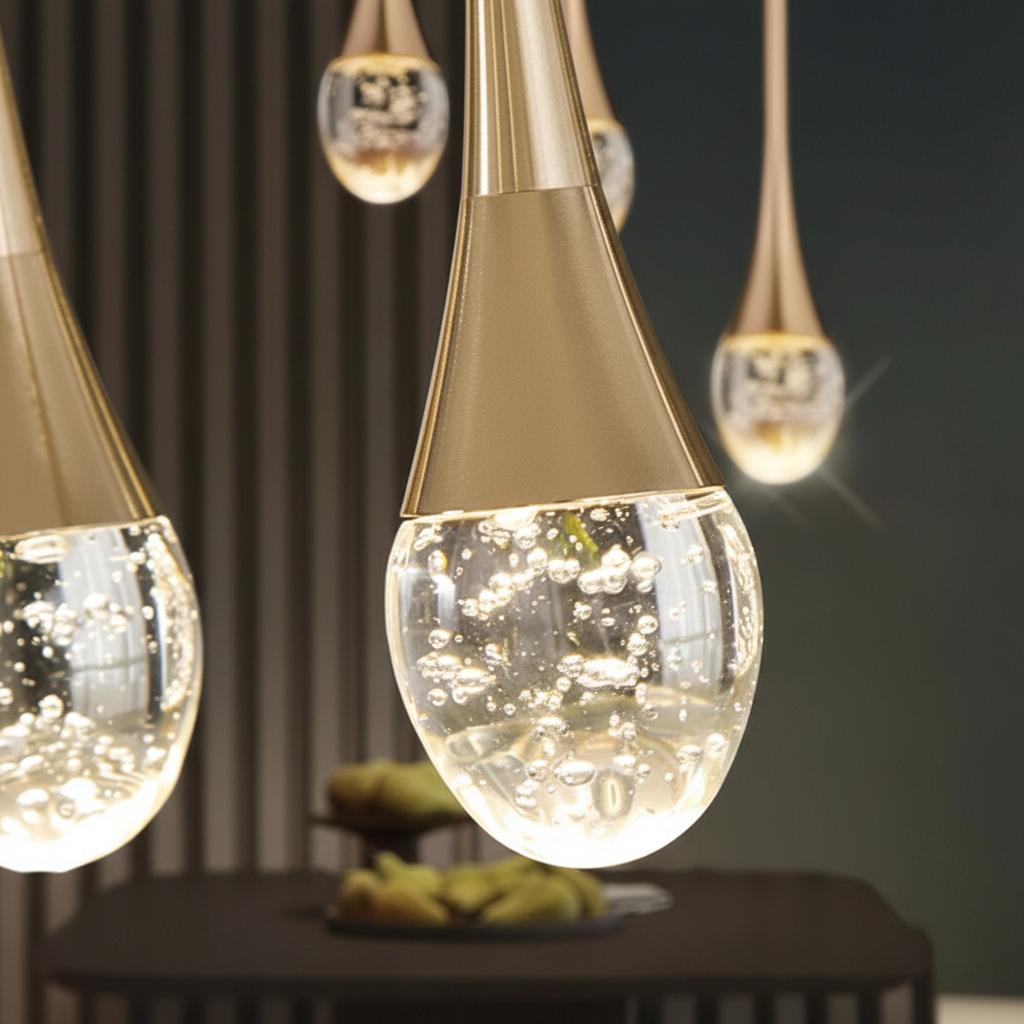 Pendant Light Glass Teardrop 25.4 cm Warm White Dining Room Adjustable Hanging Ceiling Lamp Living Room Hallway | Thomler