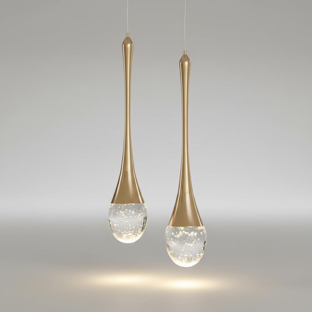Pendant Light Glass Teardrop 25.4 cm Warm White Dining Room Adjustable Hanging Ceiling Lamp Living Room Hallway | Thomler