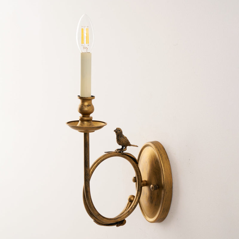 Wall Lamp Metal Bird Design 15.7 in Bedroom Decorative Ambient Lighting Fixture Art Accent | Thomler