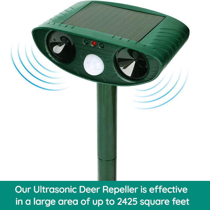 Motion-Activated Animal Deterrent Device with Solar Power for Yards and Gardens | Outdoor Pest Control | Ultrasonic Wildlife Repellent | Wea | Thomler