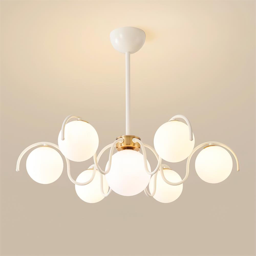 Chandelier Metal Glass 29.5 in Multi Head Red Dining Room Ceiling Fixture Modern Branch Lighting Kitchen Island Hanging Light | Thomler