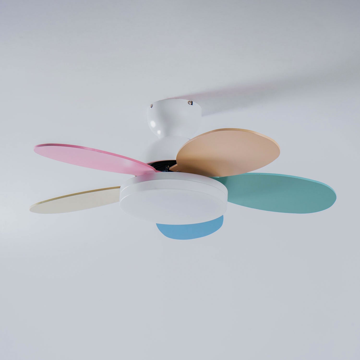 Ceiling Fan Light 35.4 in Wood Blades Grey Indoor Living Room Modern LED Lighting | Thomler