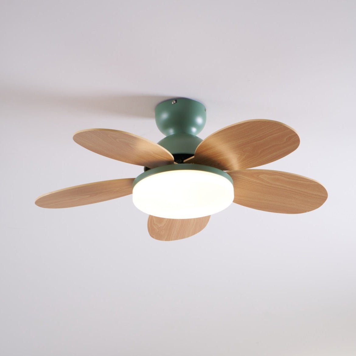 Ceiling Fan Light 35.4 in Wood Blades Grey Indoor Living Room Modern LED Lighting | Thomler