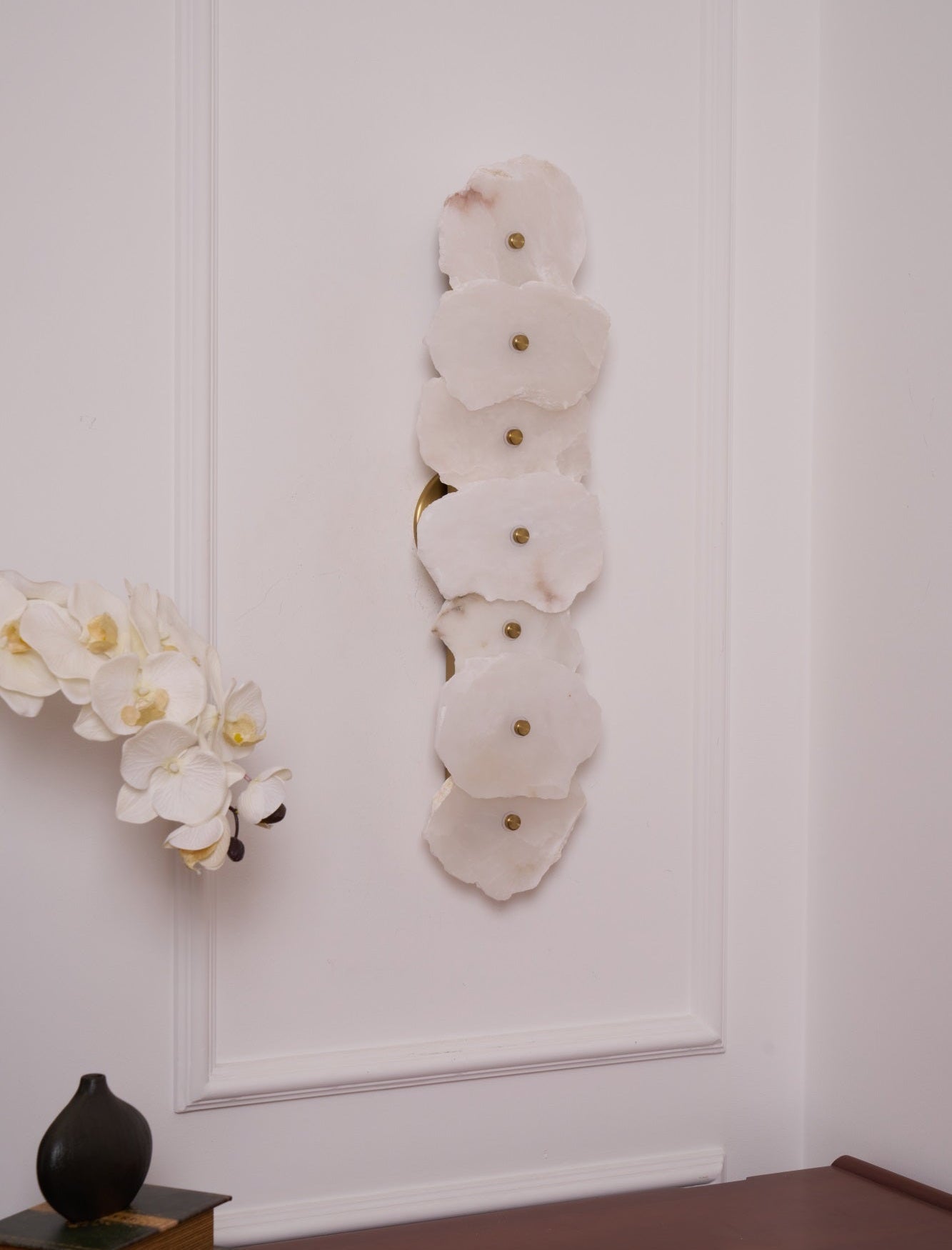 Wall Sconce Metal Alabaster 5.5 in White Indoor Lighting Modern Home Hallway Bedroom Lamp | Thomler