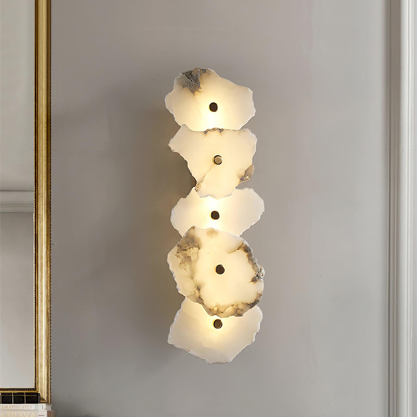 Wall Sconce Metal Alabaster 5.5 in White Indoor Lighting Modern Home Hallway Bedroom Lamp | Thomler