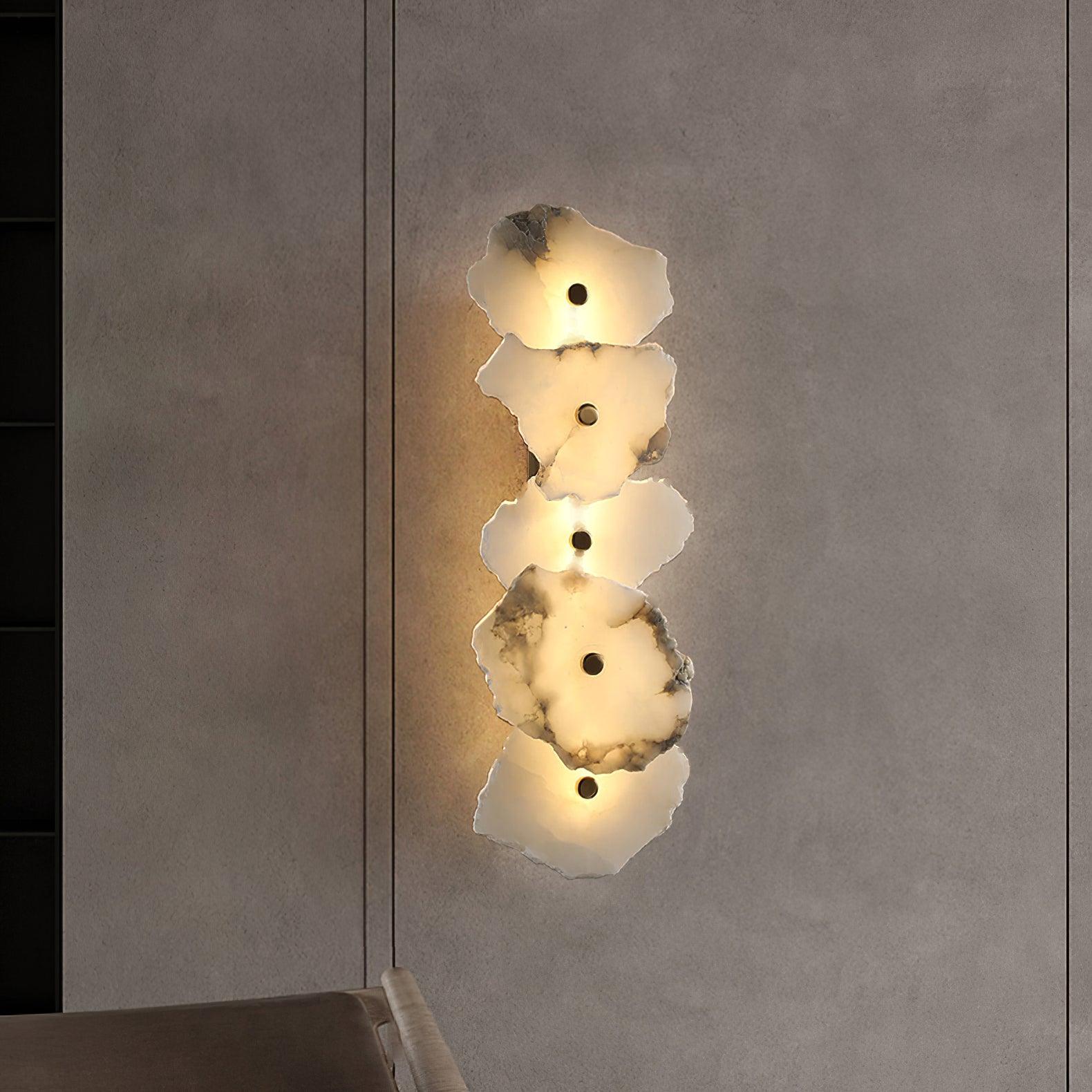 Wall Sconce Metal Alabaster 5.5 in White Indoor Lighting Modern Home Hallway Bedroom Lamp | Thomler