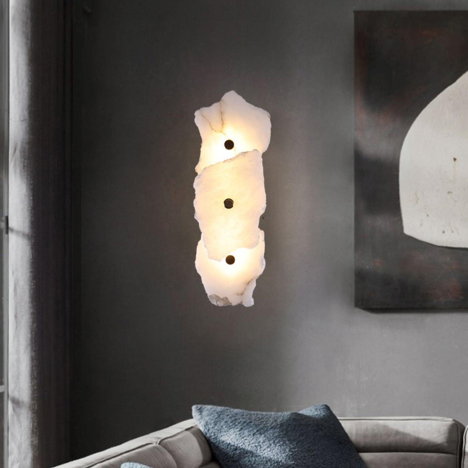 Wall Sconce Metal Alabaster 5.5 in White Indoor Lighting Modern Home Hallway Bedroom Lamp | Thomler