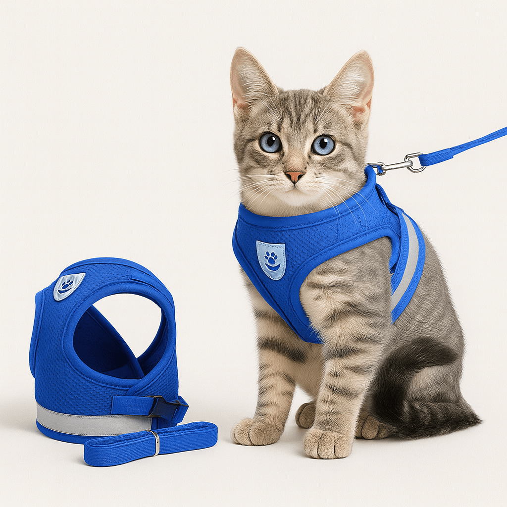 Breathable Cat Harness with Reflective Strip & Leash – Adjustable, Escape-Proof Design for Safe Outdoor Walks | Thomler