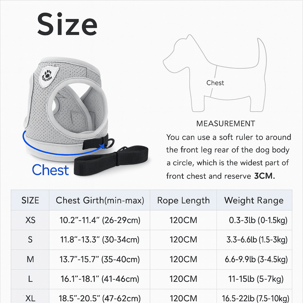 Breathable Cat Harness with Reflective Strip & Leash – Adjustable, Escape-Proof Design for Safe Outdoor Walks | Thomler