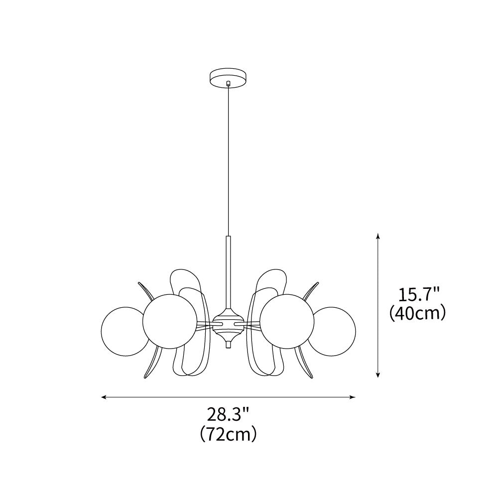 Iron Glass Ceiling Light for Dining Room Modern Multi-Bulb Fixture Adjustable Pendant Chandelier for Kitchen Island Living Room Entryway Hom | Thomler