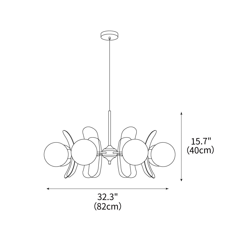Iron Glass Ceiling Light for Dining Room Modern Multi-Bulb Fixture Adjustable Pendant Chandelier for Kitchen Island Living Room Entryway Hom | Thomler