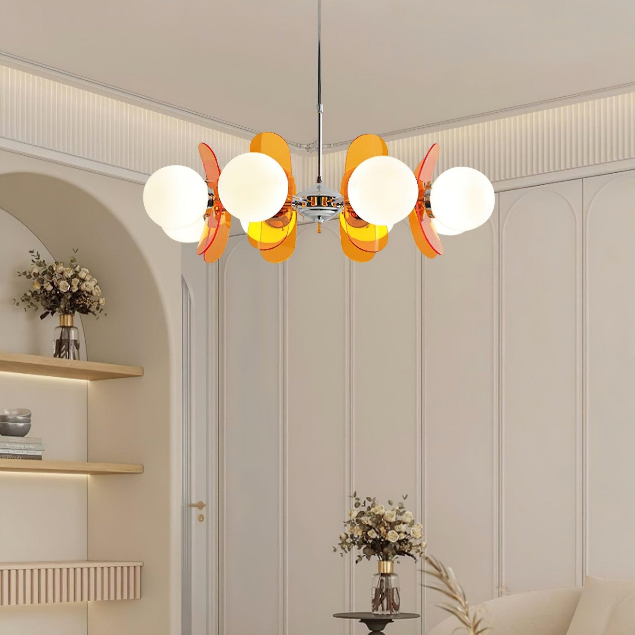Iron Glass Ceiling Light for Dining Room Modern Multi-Bulb Fixture Adjustable Pendant Chandelier for Kitchen Island Living Room Entryway Hom | Thomler