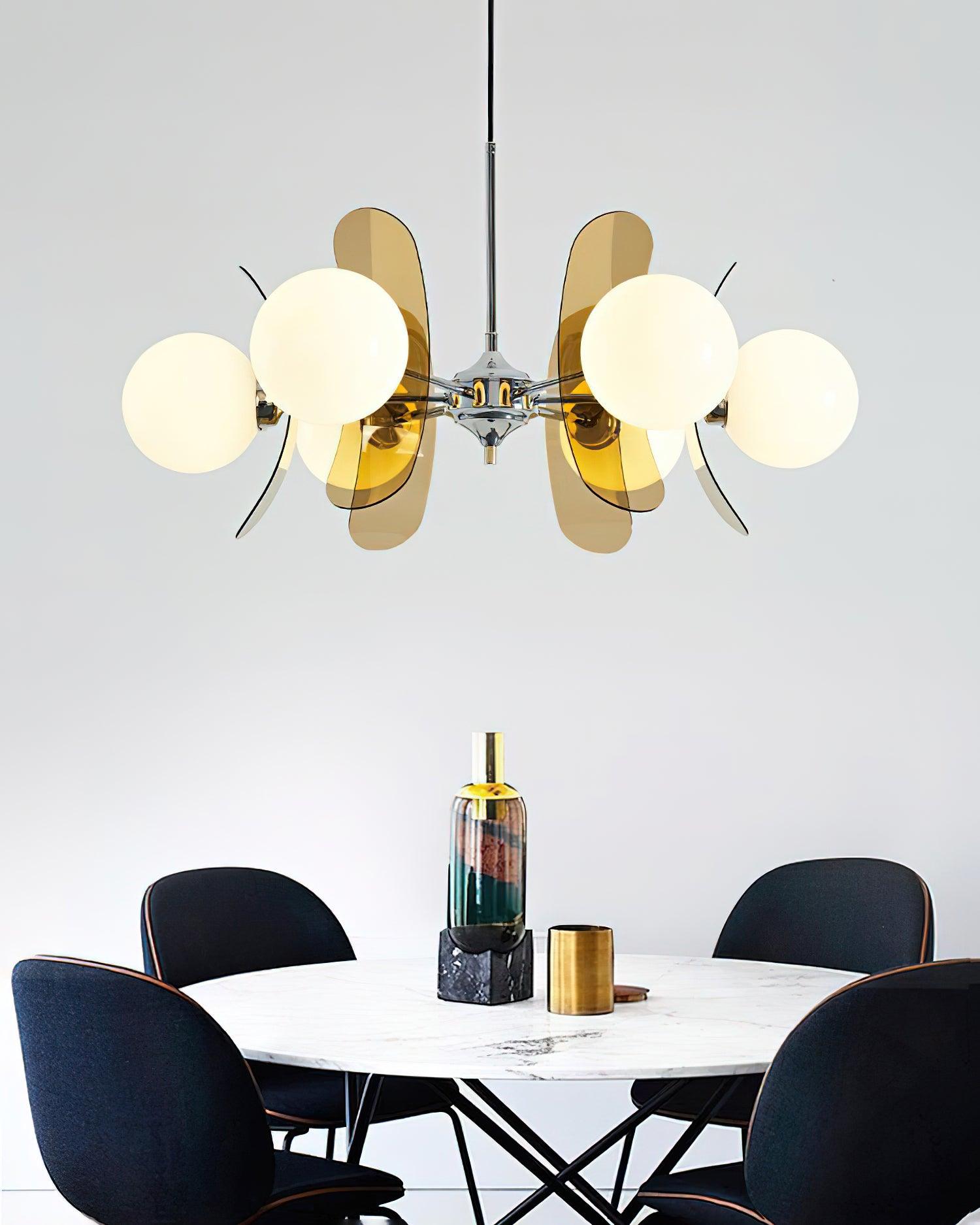 Iron Glass Ceiling Light for Dining Room Modern Multi-Bulb Fixture Adjustable Pendant Chandelier for Kitchen Island Living Room Entryway Hom | Thomler