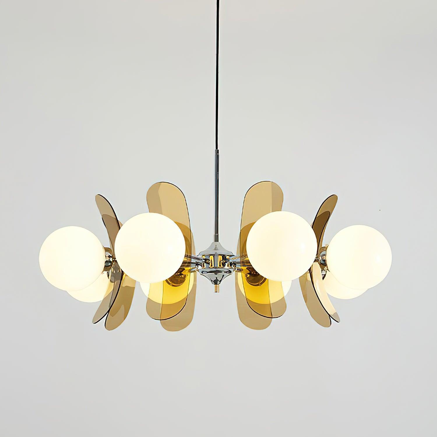 Iron Glass Ceiling Light for Dining Room Modern Multi-Bulb Fixture Adjustable Pendant Chandelier for Kitchen Island Living Room Entryway Hom | Thomler