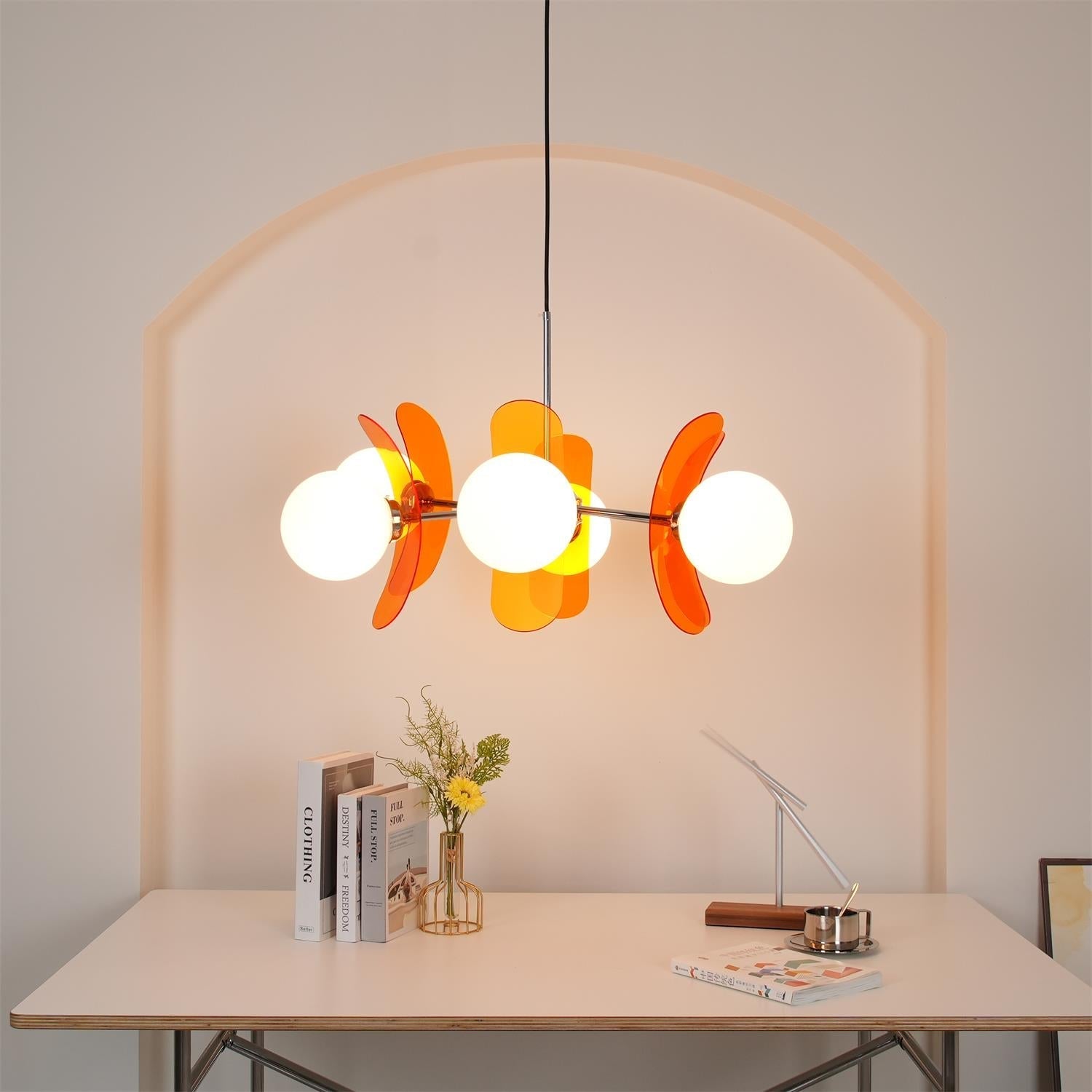 Iron Glass Ceiling Light for Dining Room Modern Multi-Bulb Fixture Adjustable Pendant Chandelier for Kitchen Island Living Room Entryway Hom | Thomler