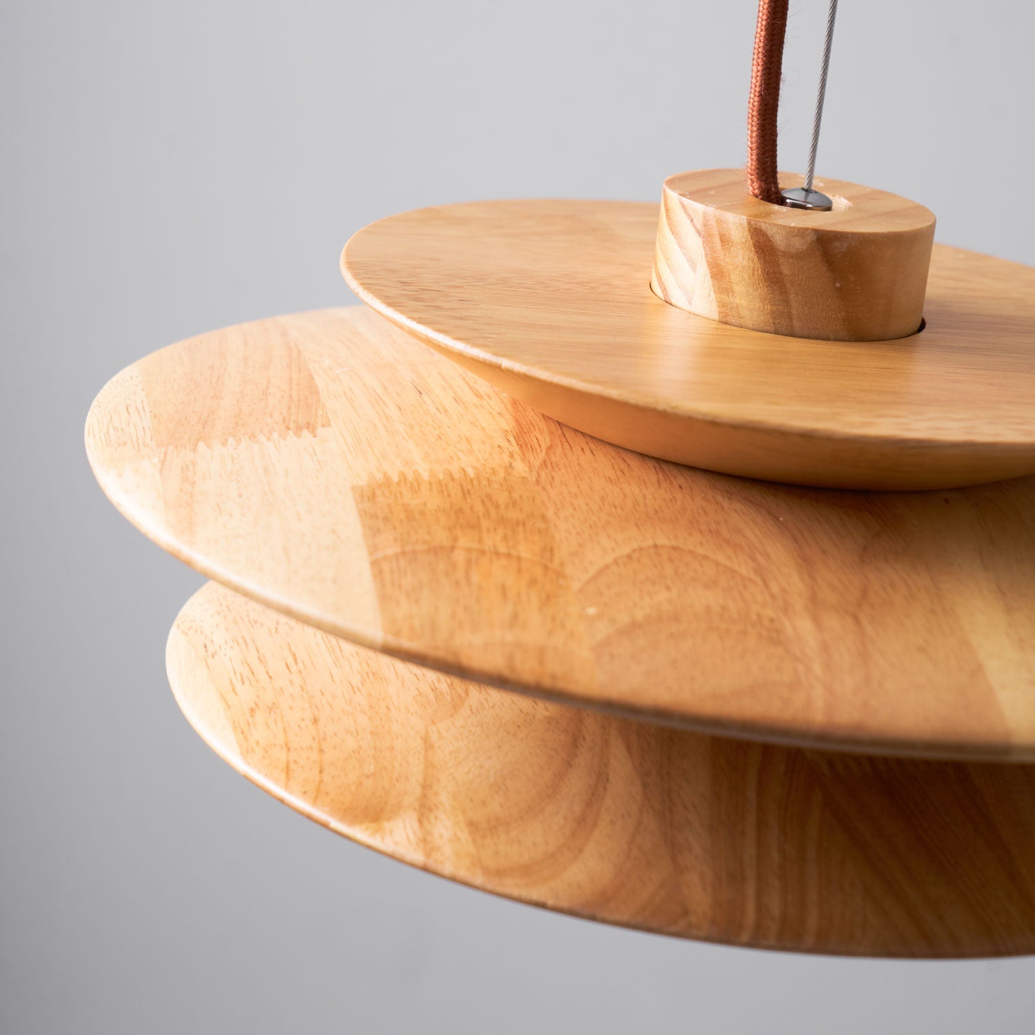 Pendant Light Wood Tiered 11.8 in Diameter Modern Dining Room Living Room Illumination | Thomler