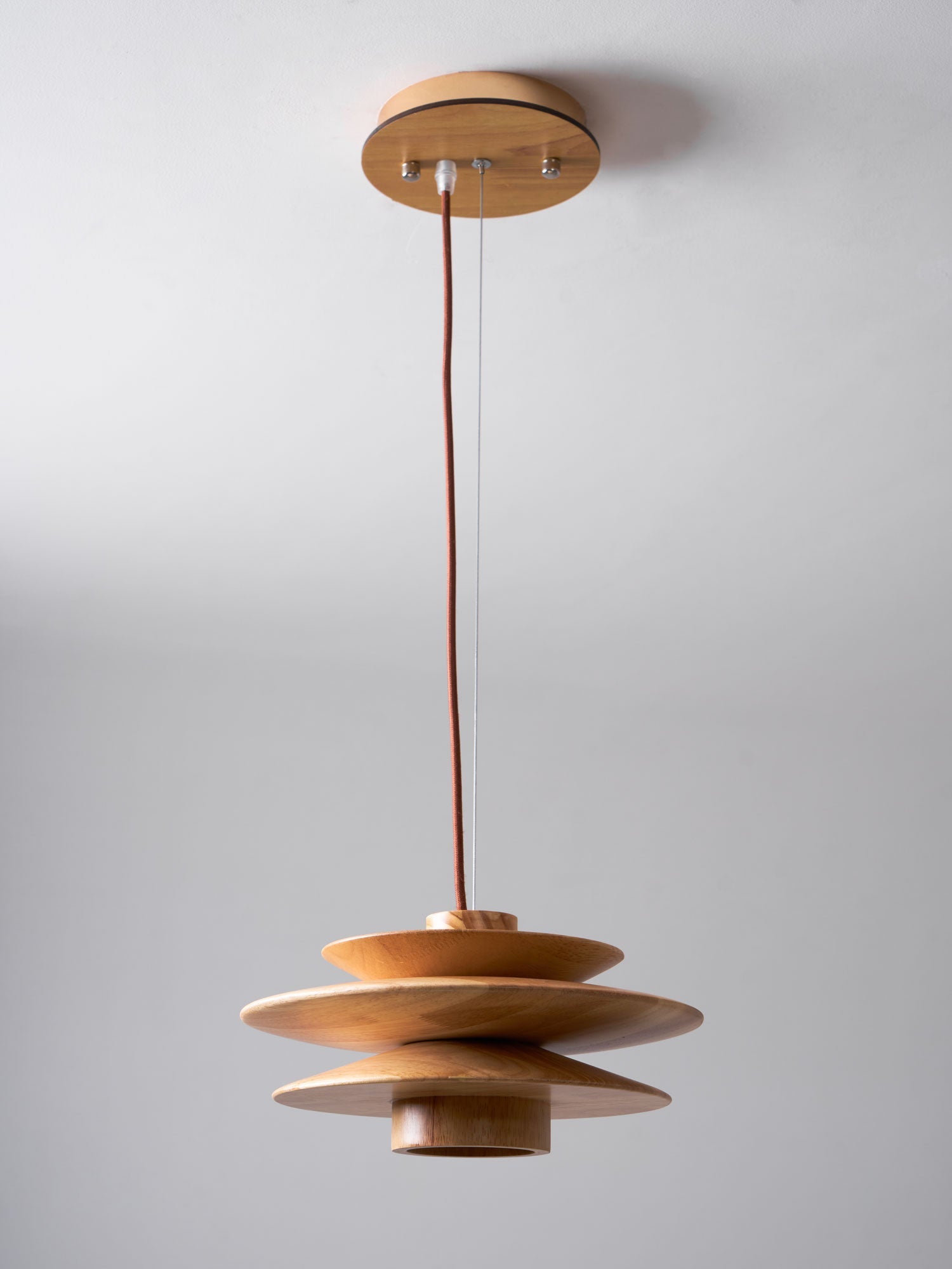 Pendant Light Wood Tiered 11.8 in Diameter Modern Dining Room Living Room Illumination | Thomler