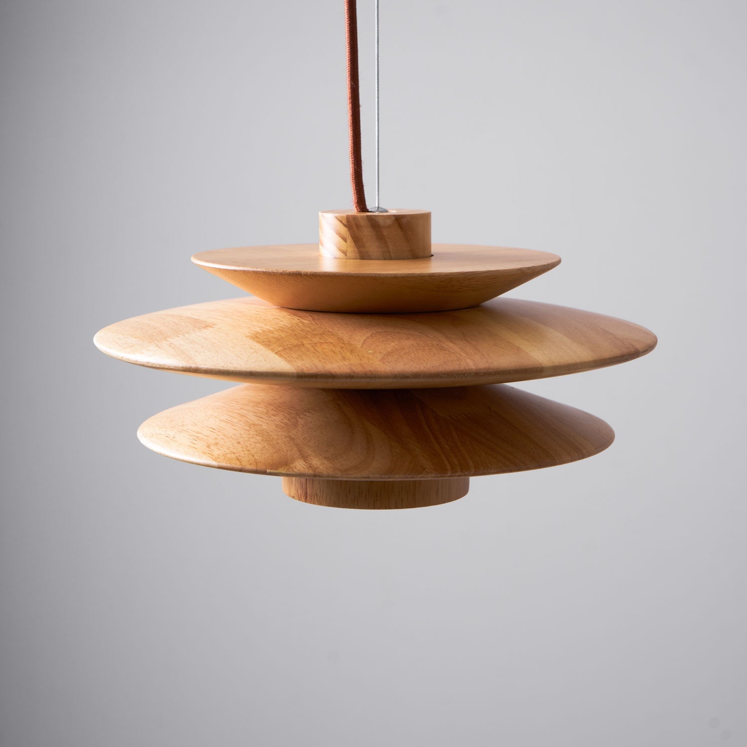 Pendant Light Wood Tiered 11.8 in Diameter Modern Dining Room Living Room Illumination | Thomler