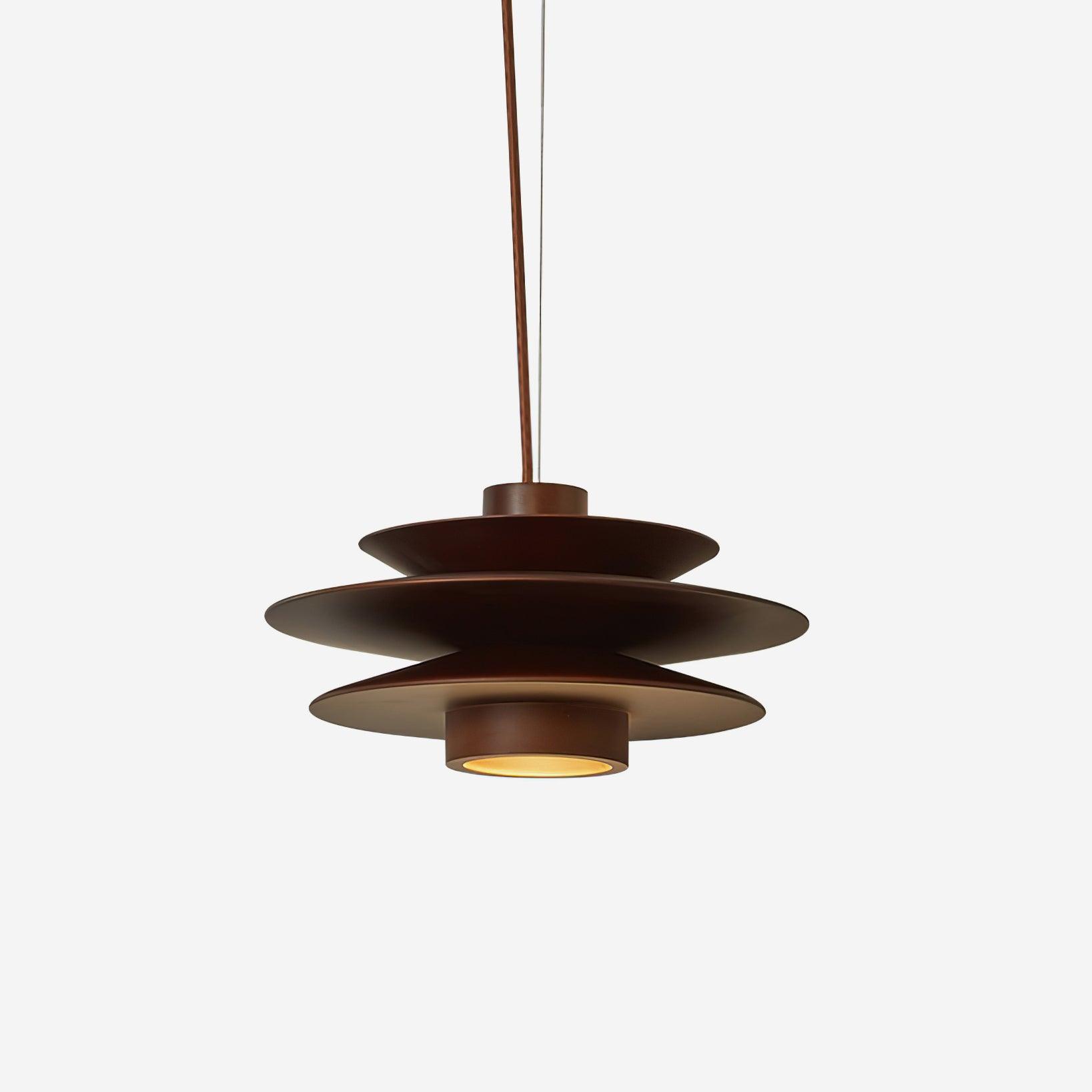 Pendant Light Wood Tiered 11.8 in Diameter Modern Dining Room Living Room Illumination | Thomler