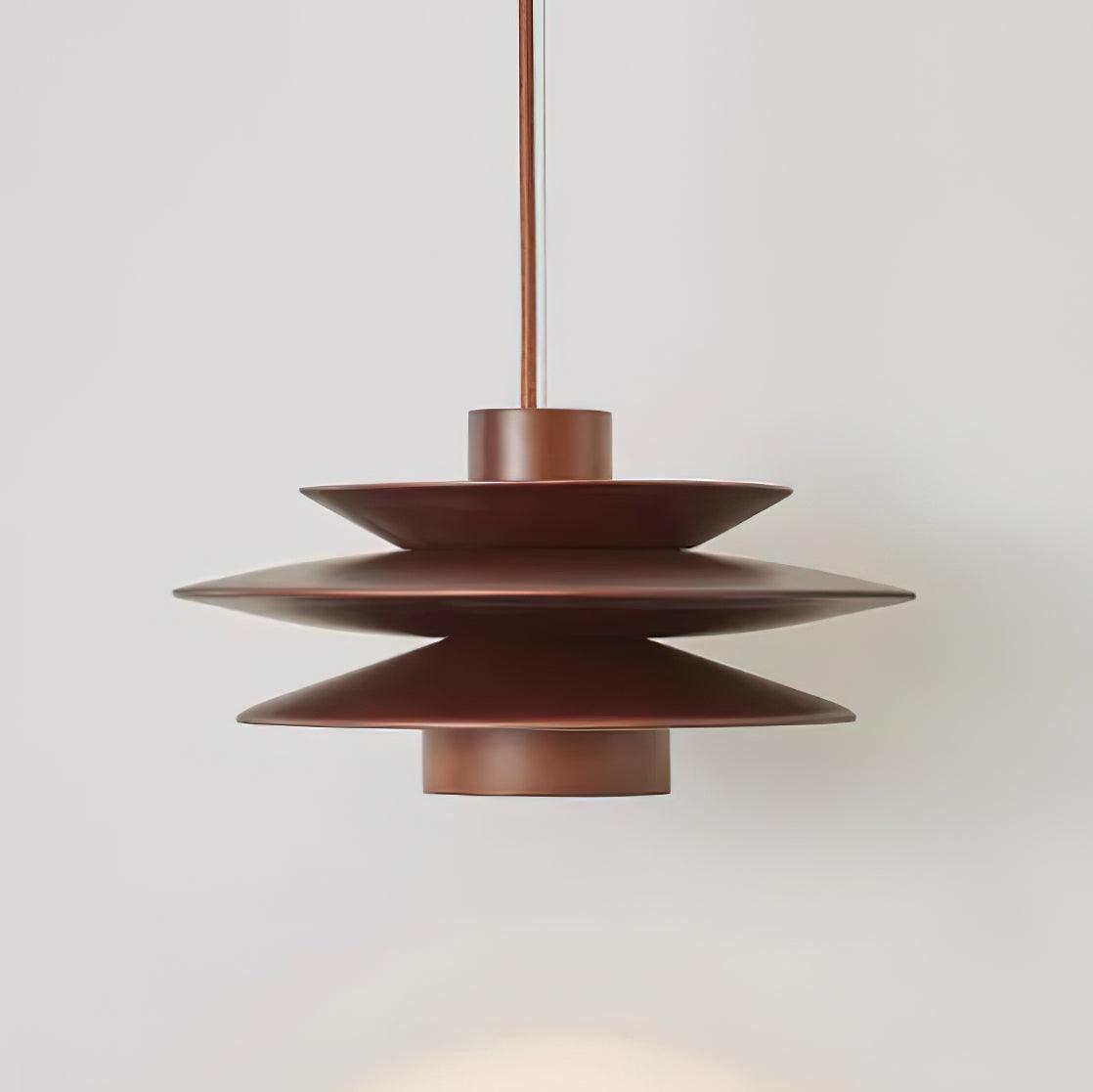 Pendant Light Wood Tiered 11.8 in Diameter Modern Dining Room Living Room Illumination | Thomler