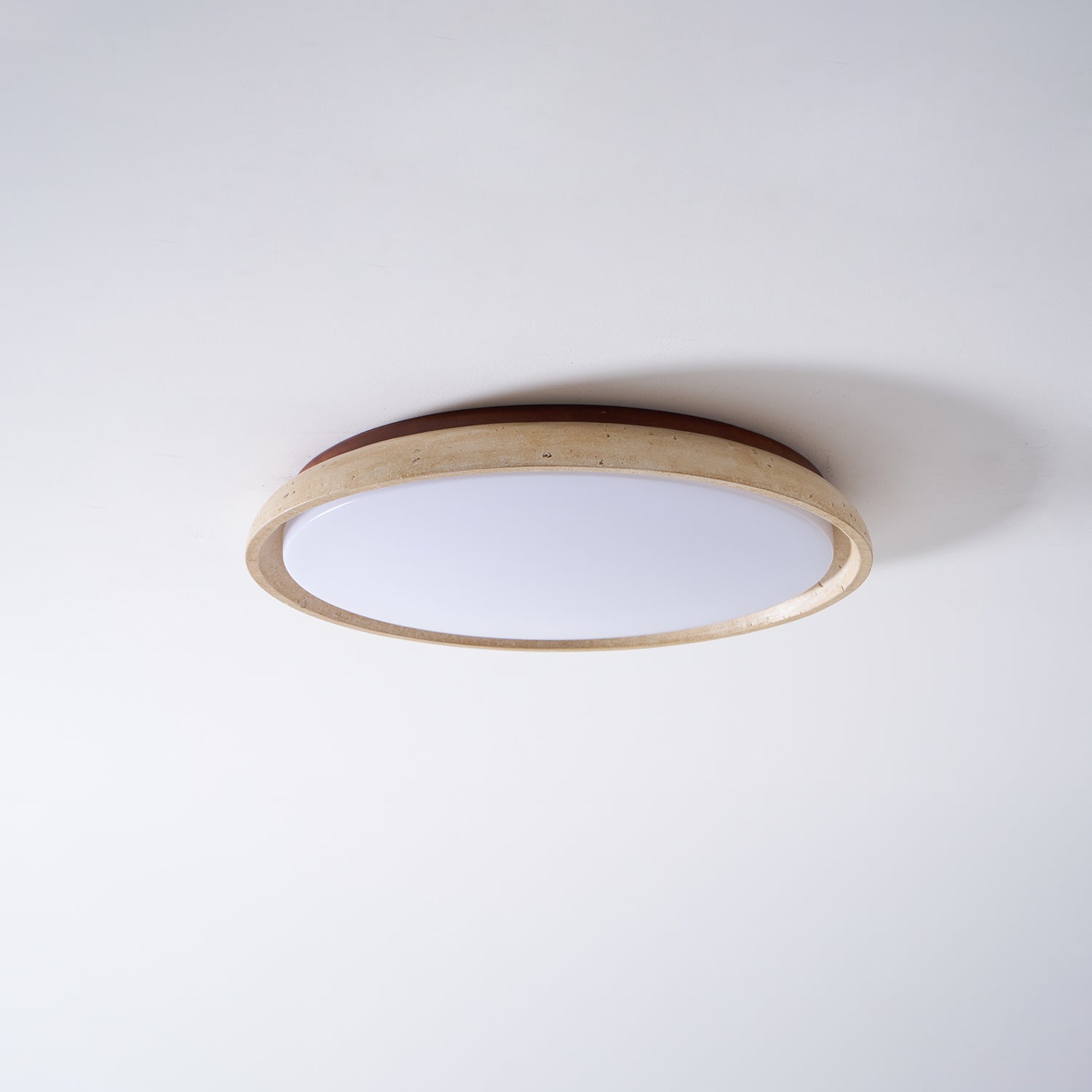 Ceiling Light Travertine Stone 11.8 in Flush Mount Beige Bedroom Hallway LED Modern Minimalist Fixture | Thomler