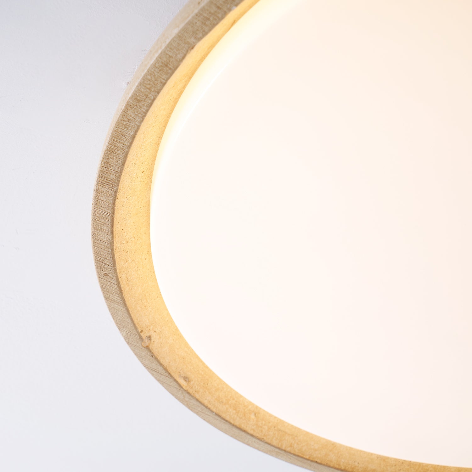 Ceiling Light Travertine Stone 11.8 in Flush Mount Beige Bedroom Hallway LED Modern Minimalist Fixture | Thomler