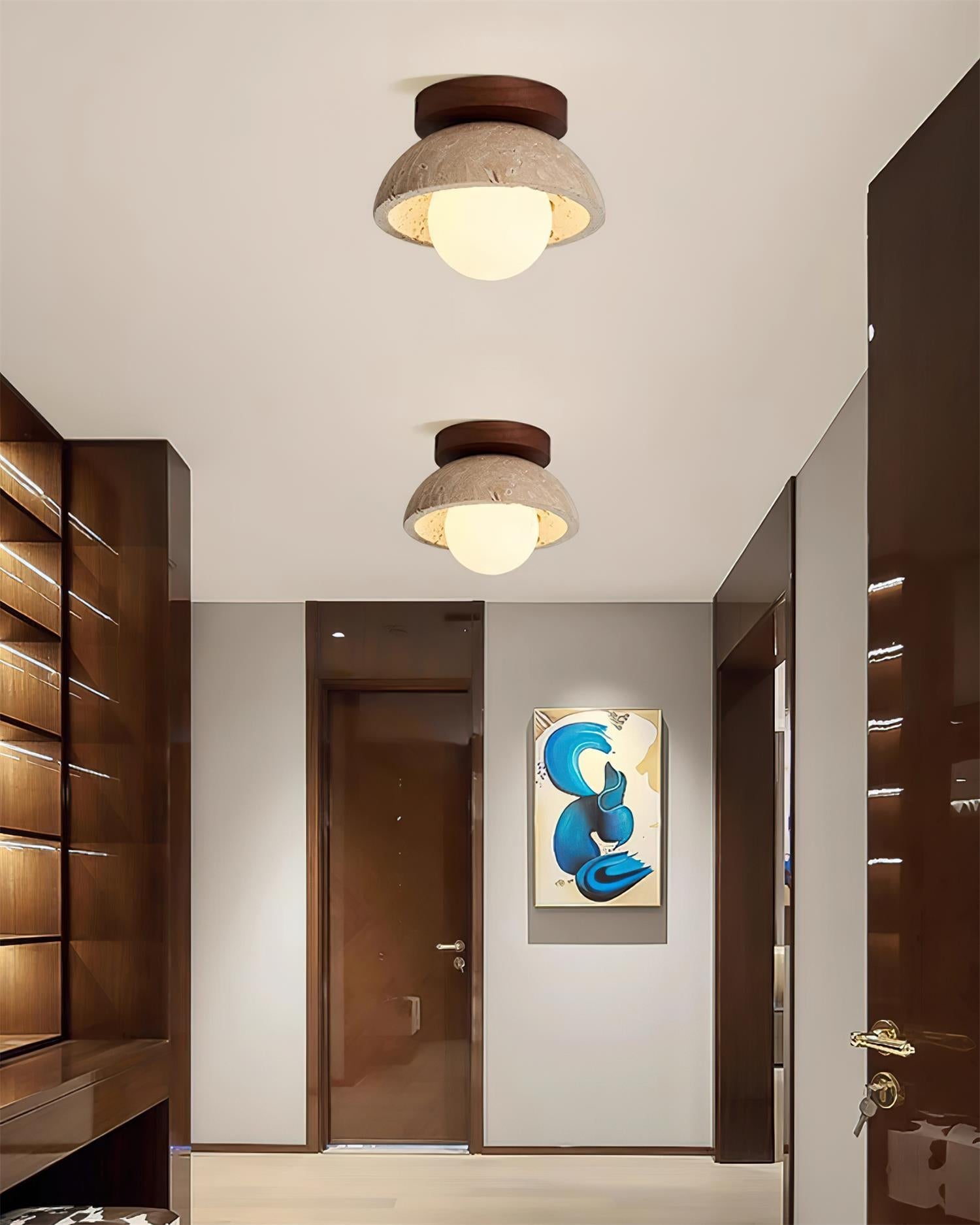 Ceiling Light Travertine Stone 5.9 in White Indoor Wall And Ceiling Fixture Modern Lighting | Thomler