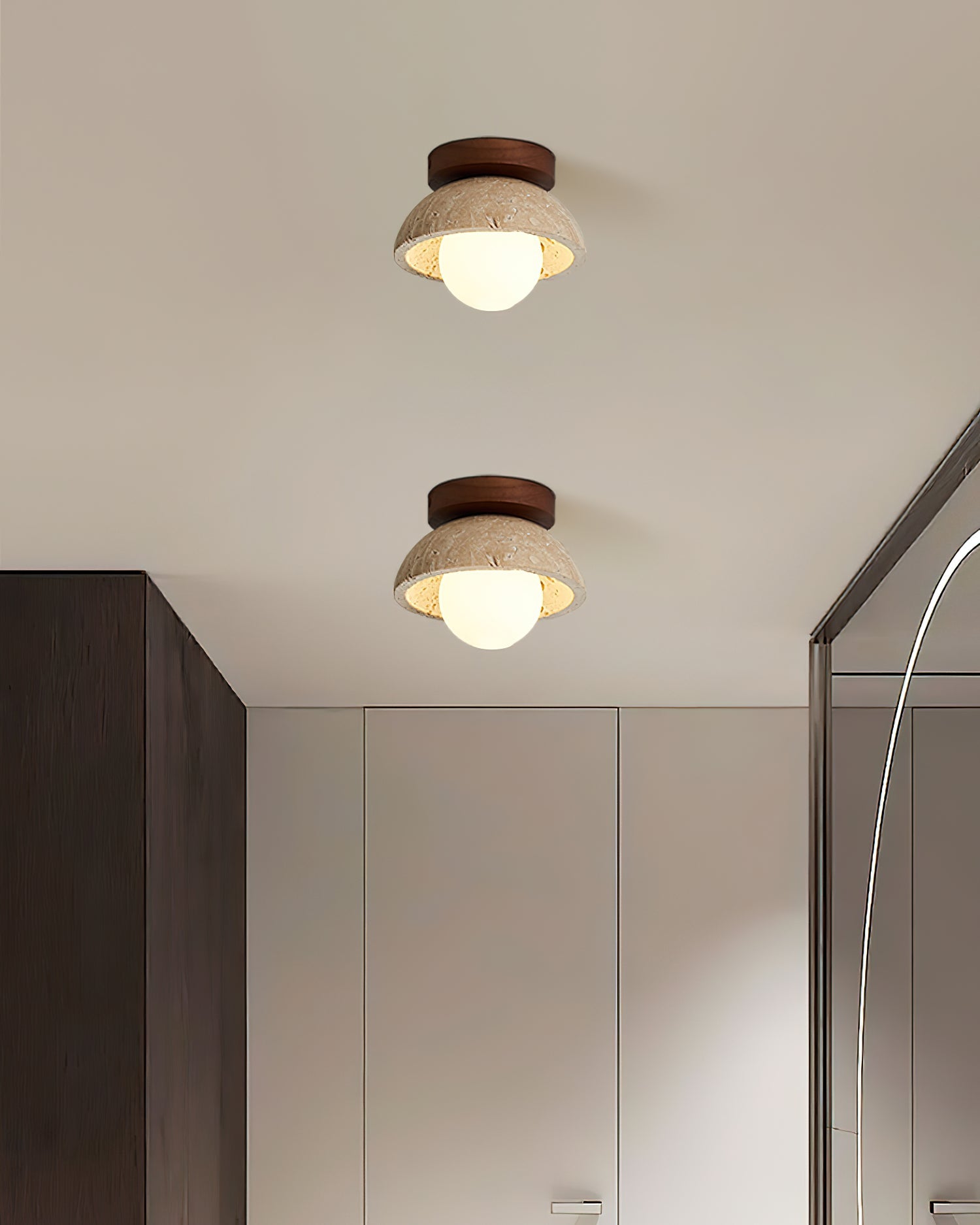 Ceiling Light Travertine Stone 5.9 in White Indoor Wall And Ceiling Fixture Modern Lighting | Thomler