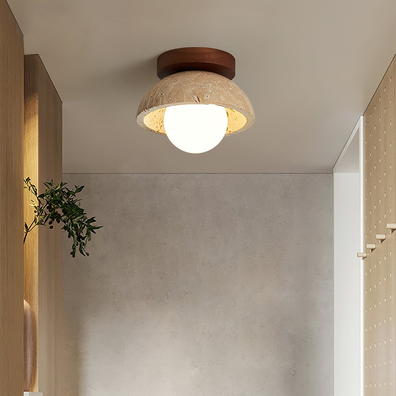 Ceiling Light Travertine Stone 5.9 in White Indoor Wall And Ceiling Fixture Modern Lighting | Thomler