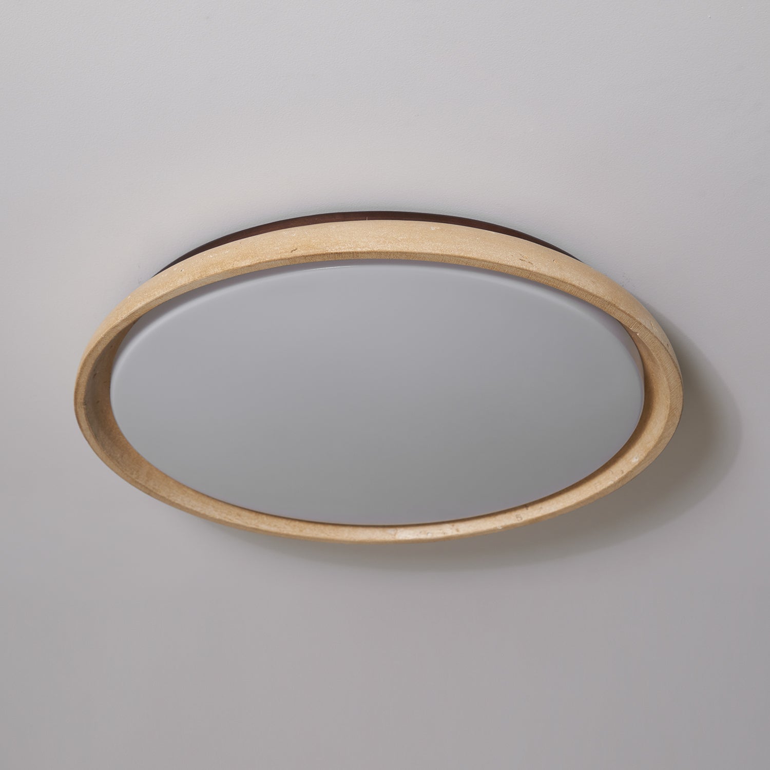 Ceiling Light Travertine Stone 11.8 in Flush Mount Beige Bedroom Hallway LED Modern Minimalist Fixture | Thomler