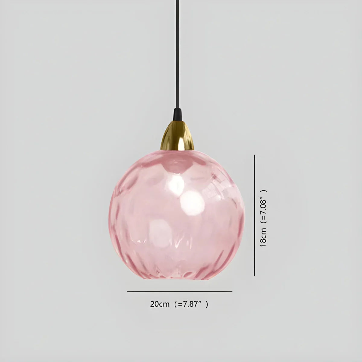 Pendant Light Glass Globe E26 20.0 cm Grey Dining Room Bedroom Hanging Ceiling Lamp Modern Ambient Lighting | Thomler