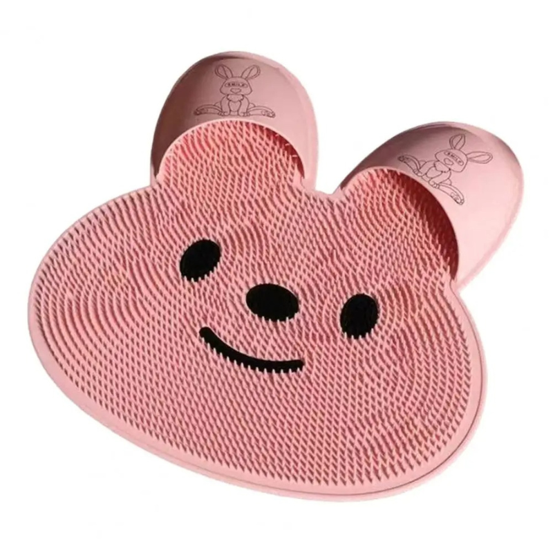 Soft Silicone Foot Scrubber Mat with Suction Cups for Shower Floor – Hands-Free Exfoliating Massage Brush & Non-Slip Bath Safety Pad | Thomler
