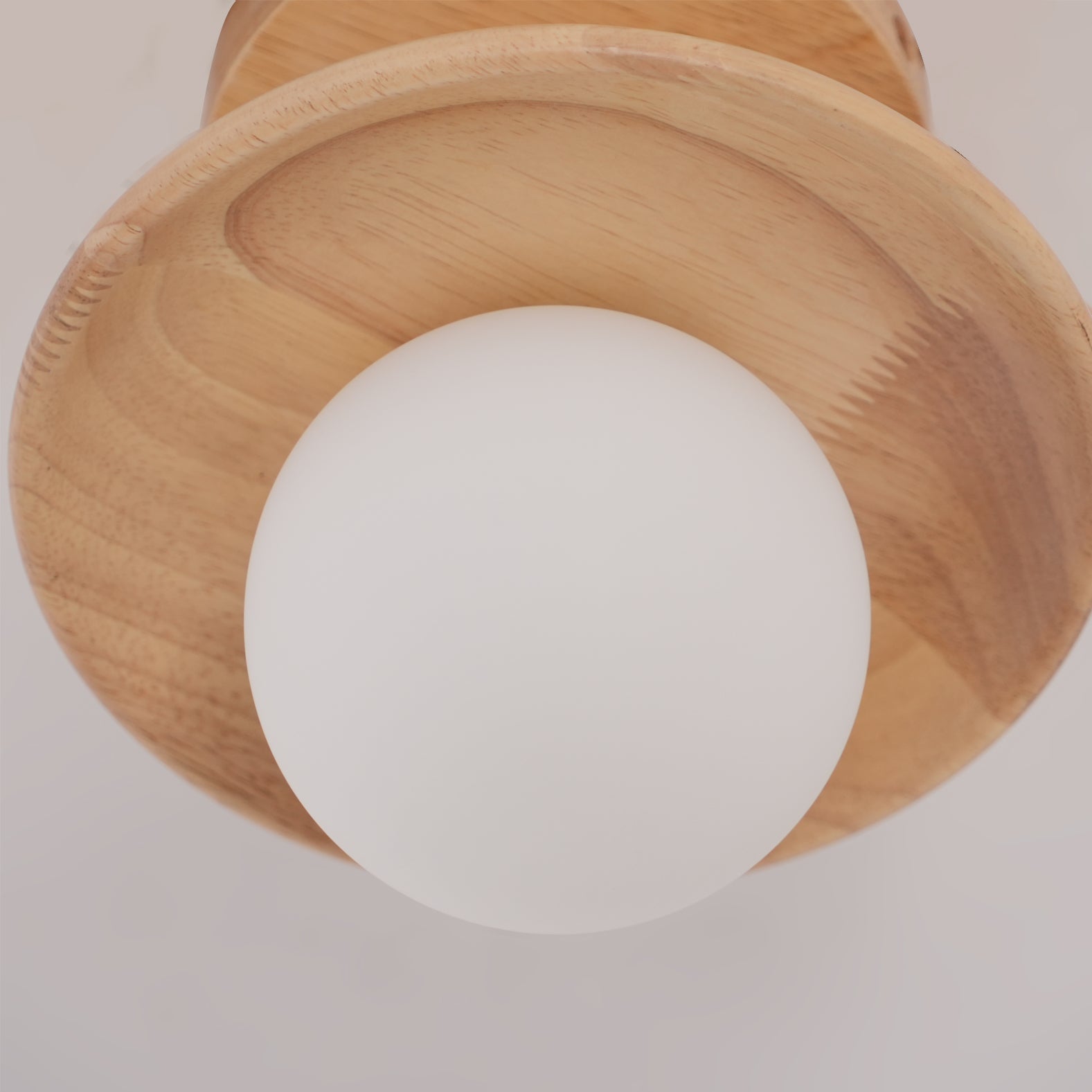 Pendant Light Wood 11 in White Glass Indoor Ceiling Mount Modern Entryway Hallway Living Room Lighting Fixture | Thomler