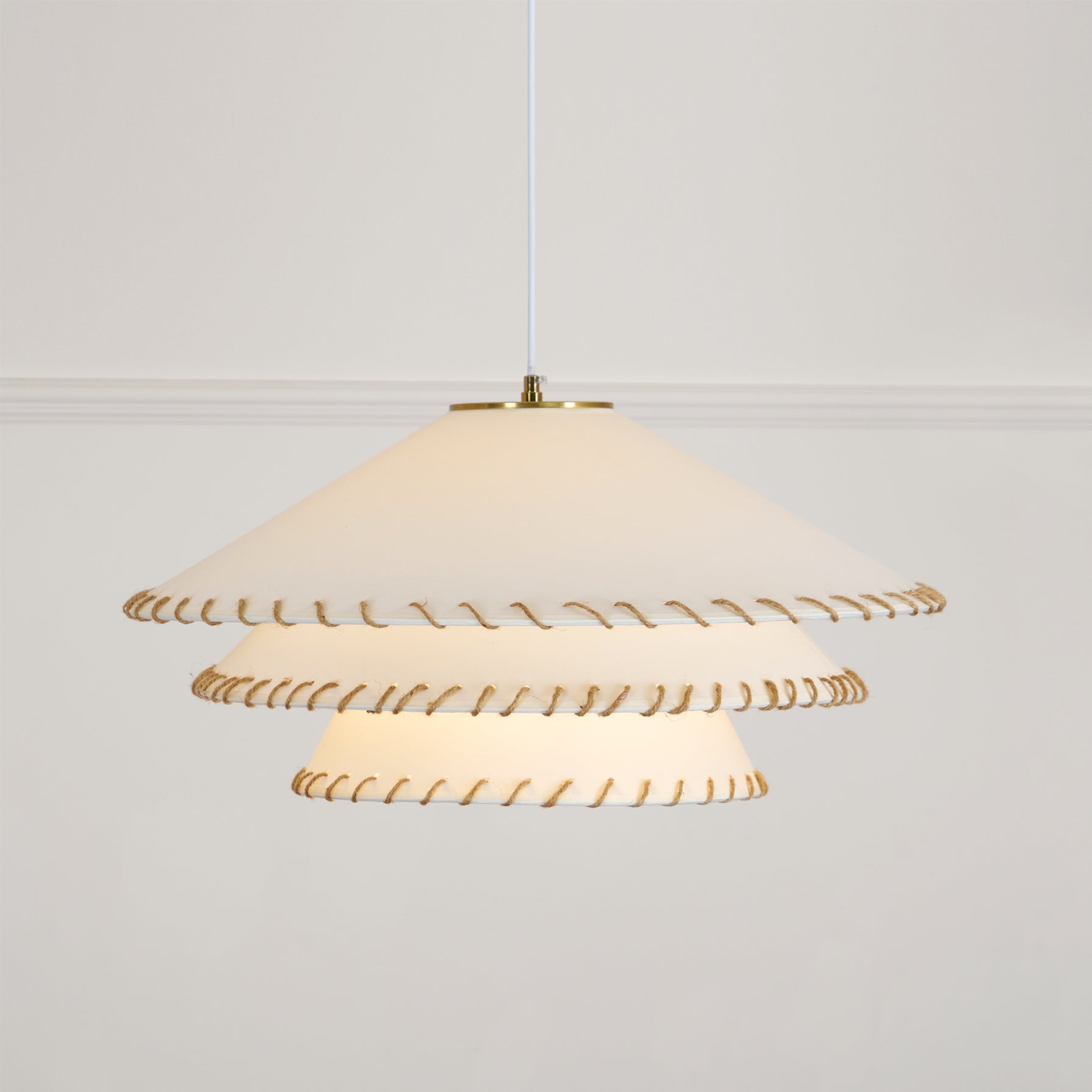 Pendant Lamp Fabric 19.7 in x 9.8 in Brown Indoor Dining Room Kitchen Island Hanging Light | Thomler