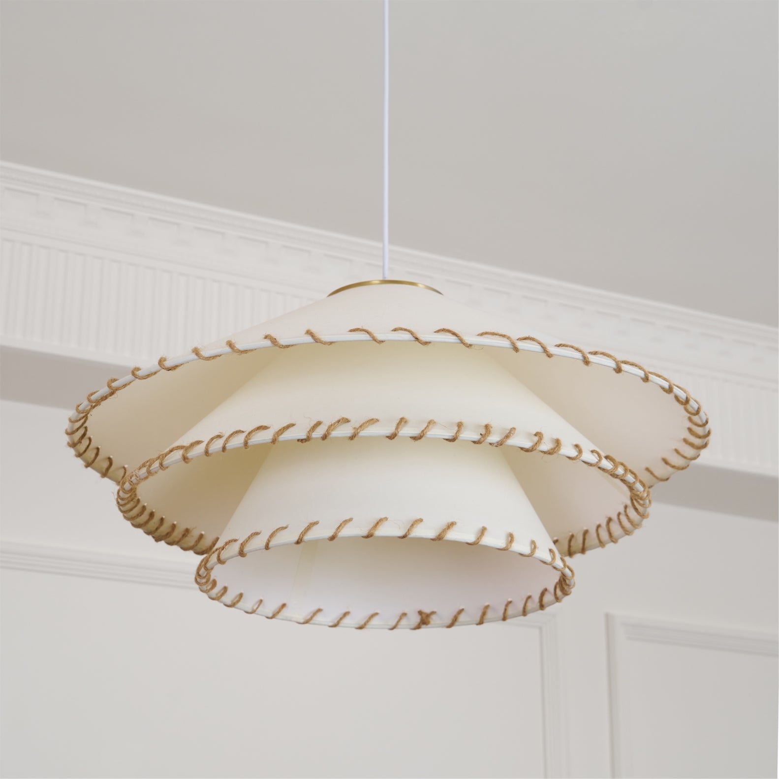 Pendant Lamp Fabric 19.7 in x 9.8 in Brown Indoor Dining Room Kitchen Island Hanging Light | Thomler