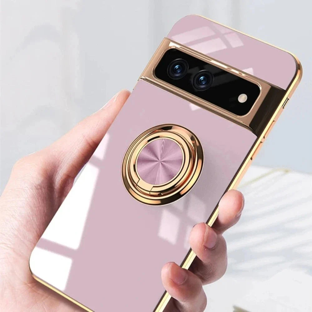 Rotating Ring Phone Case for Google Pixel – Magnetic Mount Compatible, Shock Absorbing TPU with Microfiber Lining | Thomler