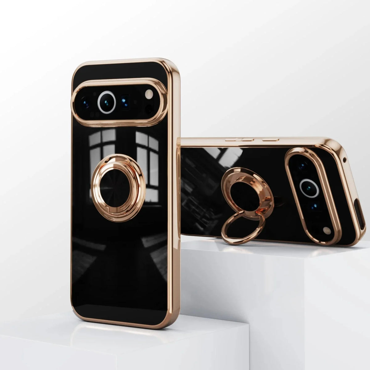 Rotating Ring Phone Case for Google Pixel – Magnetic Mount Compatible, Shock Absorbing TPU with Microfiber Lining | Thomler