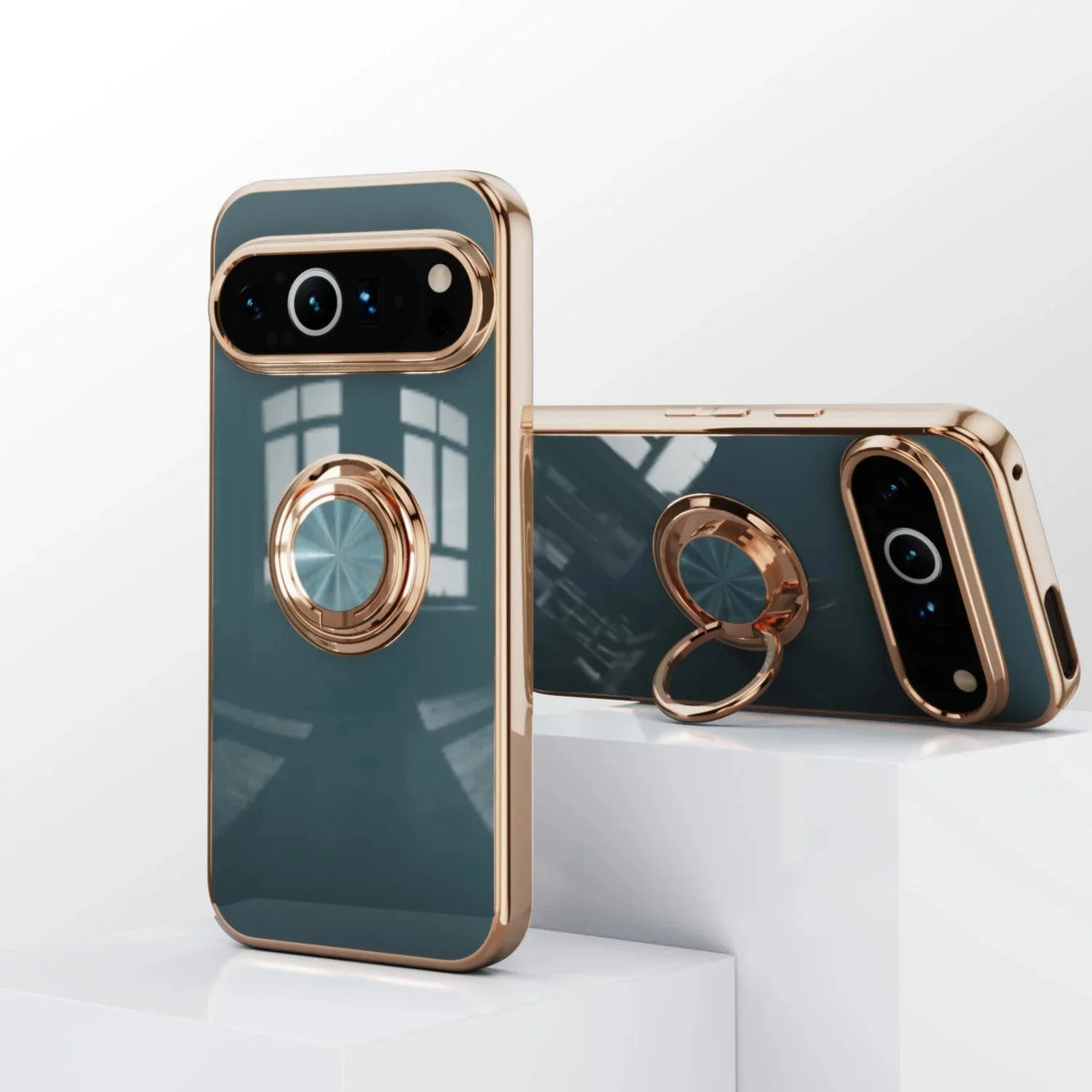 Rotating Ring Phone Case for Google Pixel – Magnetic Mount Compatible, Shock Absorbing TPU with Microfiber Lining | Thomler