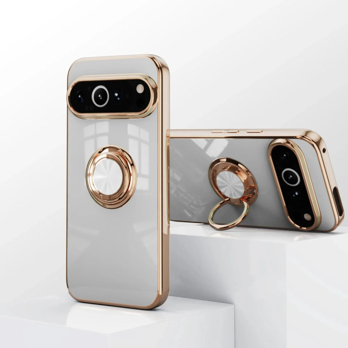 Rotating Ring Phone Case for Google Pixel – Magnetic Mount Compatible, Shock Absorbing TPU with Microfiber Lining | Thomler
