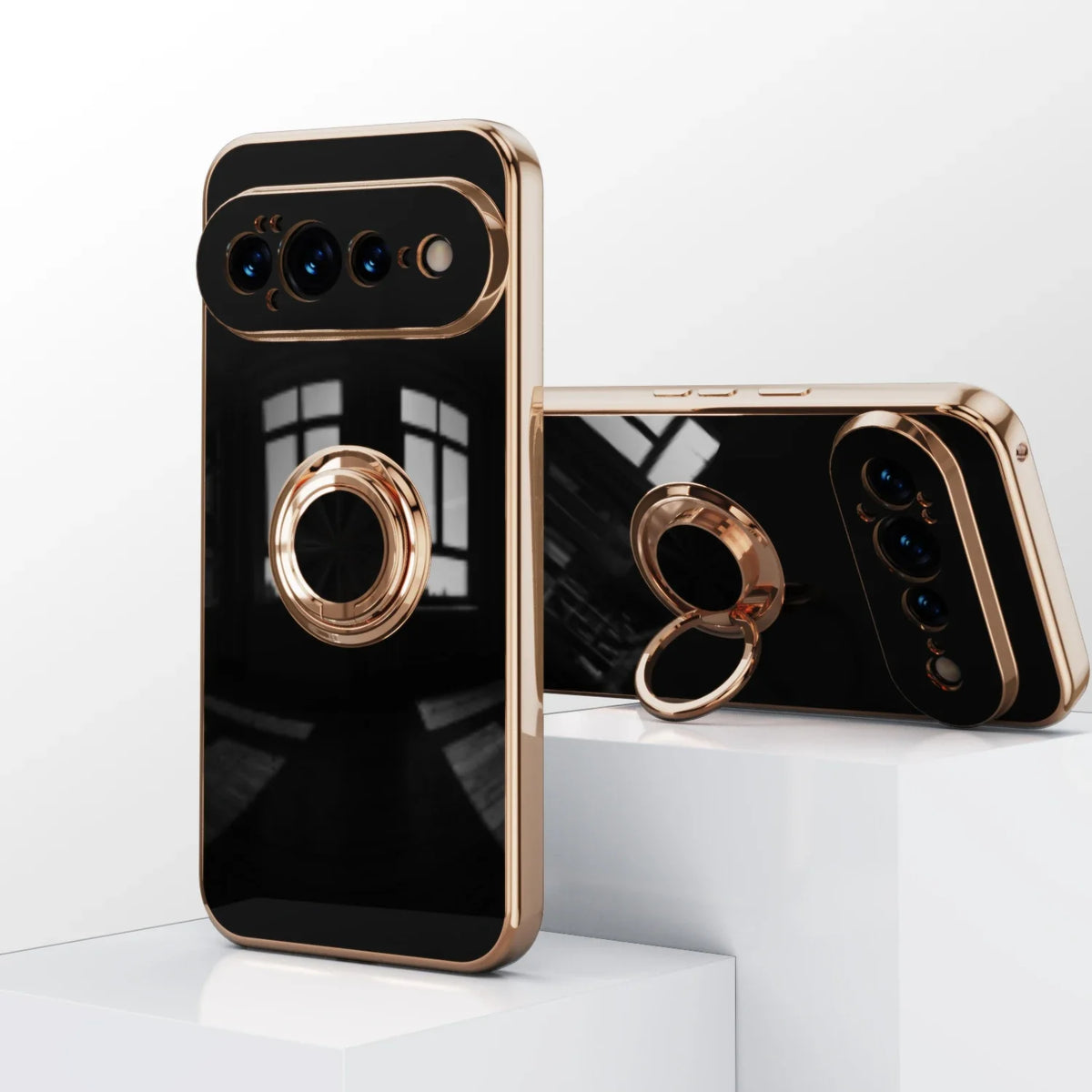Rotating Ring Phone Case for Google Pixel – Magnetic Mount Compatible, Shock Absorbing TPU with Microfiber Lining | Thomler