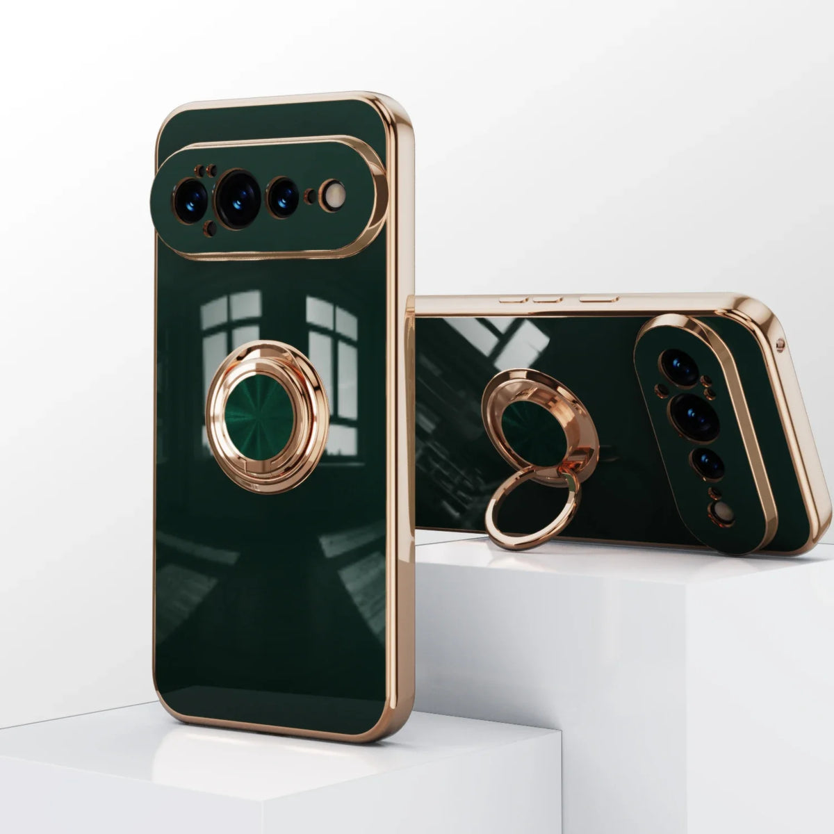 Rotating Ring Phone Case for Google Pixel – Magnetic Mount Compatible, Shock Absorbing TPU with Microfiber Lining | Thomler