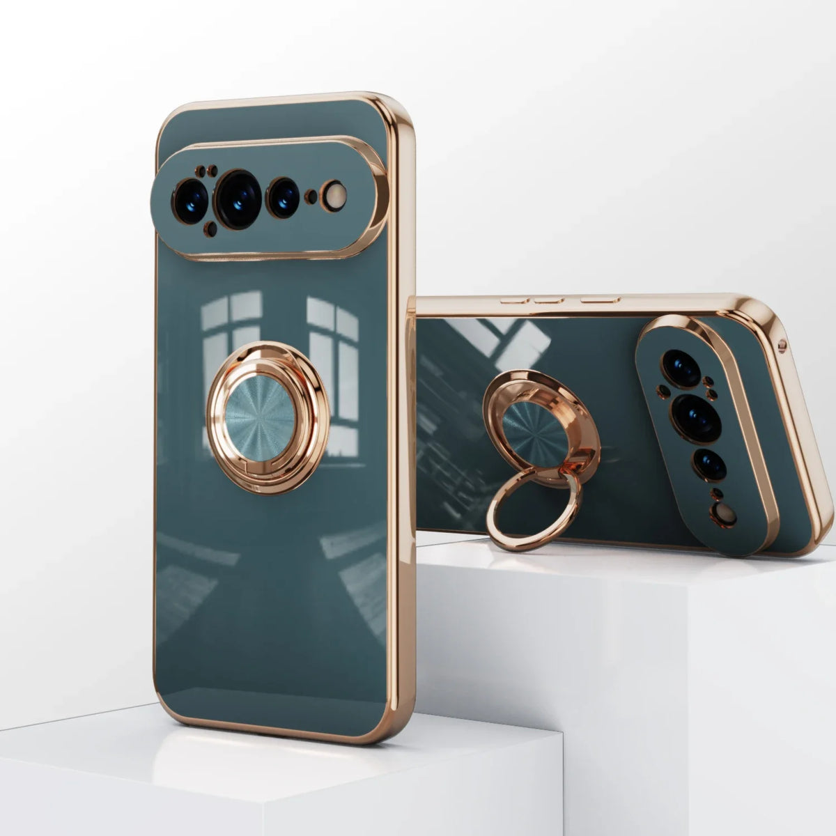 Rotating Ring Phone Case for Google Pixel – Magnetic Mount Compatible, Shock Absorbing TPU with Microfiber Lining | Thomler