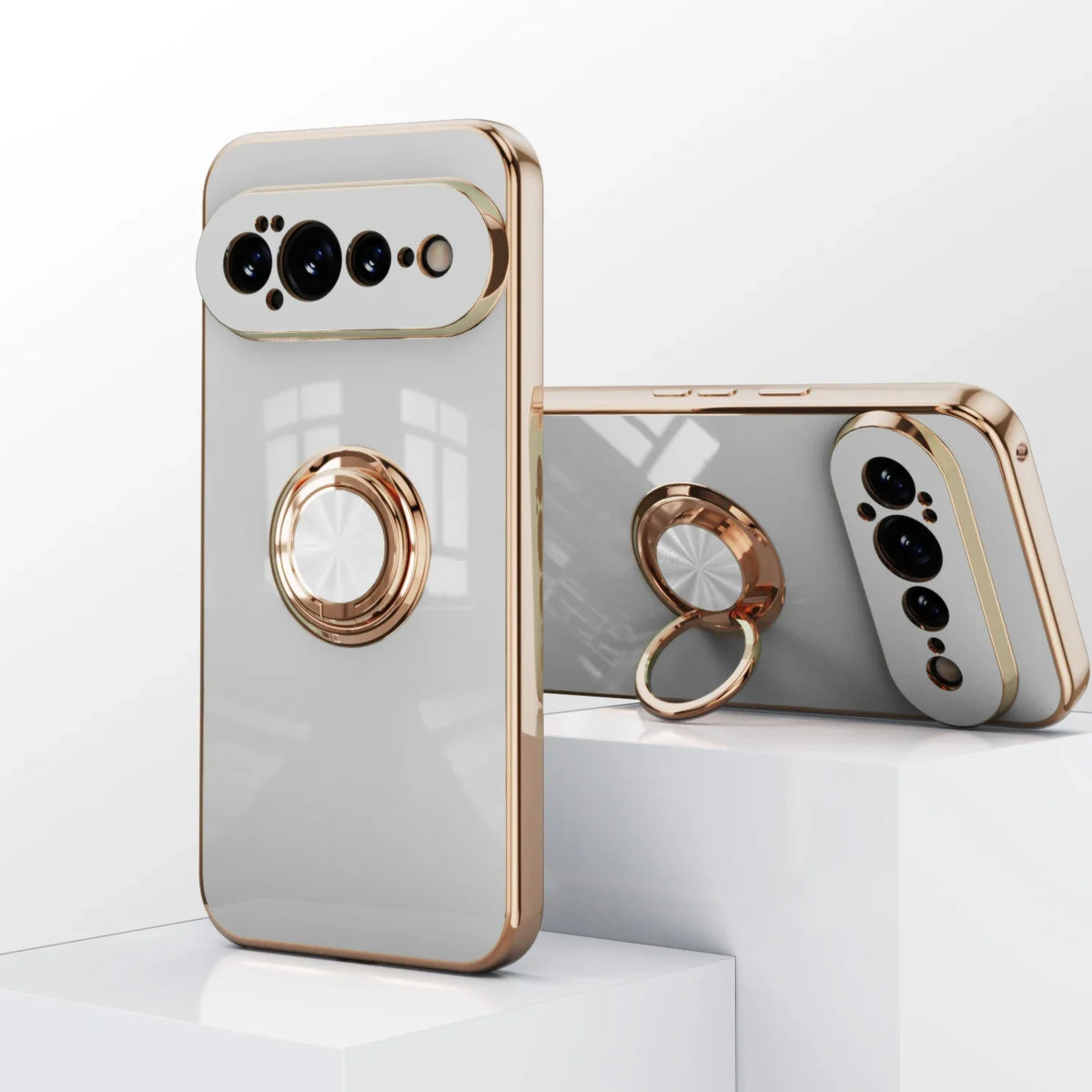 Rotating Ring Phone Case for Google Pixel – Magnetic Mount Compatible, Shock Absorbing TPU with Microfiber Lining | Thomler