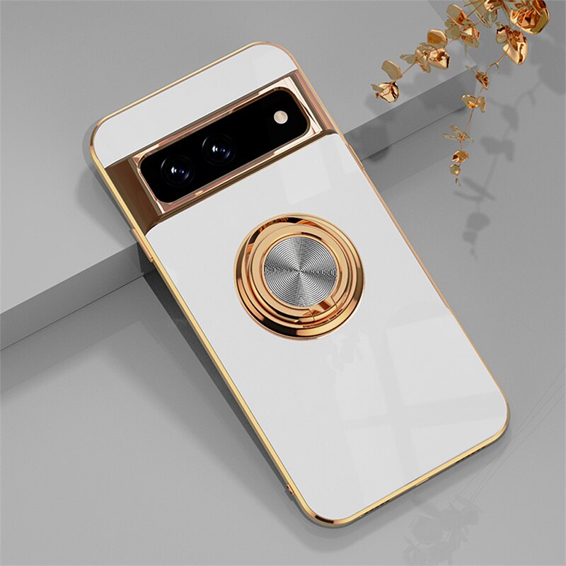 Rotating Ring Phone Case for Google Pixel – Magnetic Mount Compatible, Shock Absorbing TPU with Microfiber Lining | Thomler