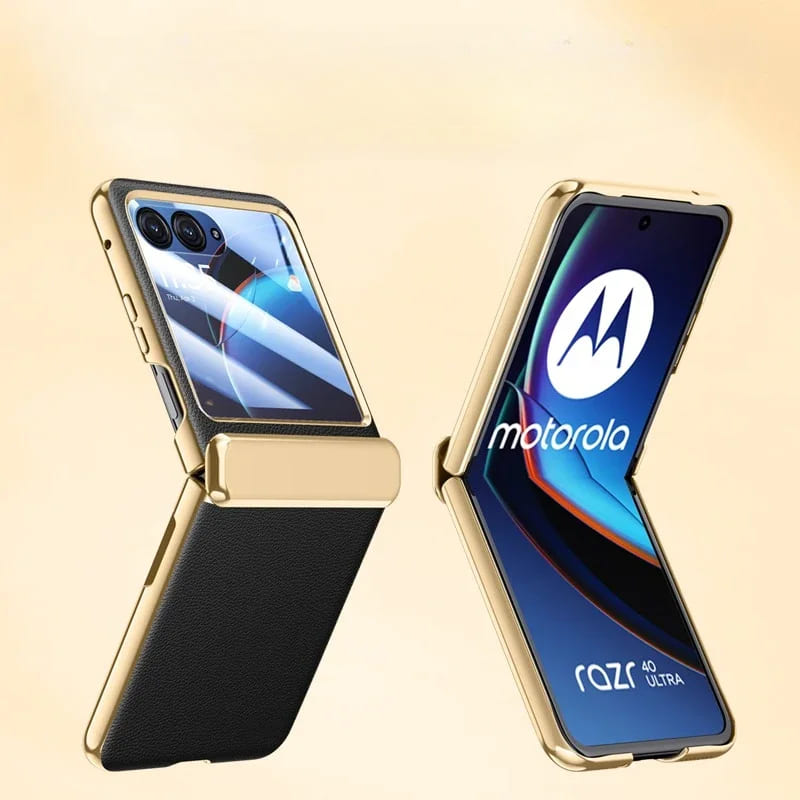 Foldable Phone Case for Motorola Razr with Screen Protector & Electroplated Frame – Slim Vegan Leather Protection | Thomler