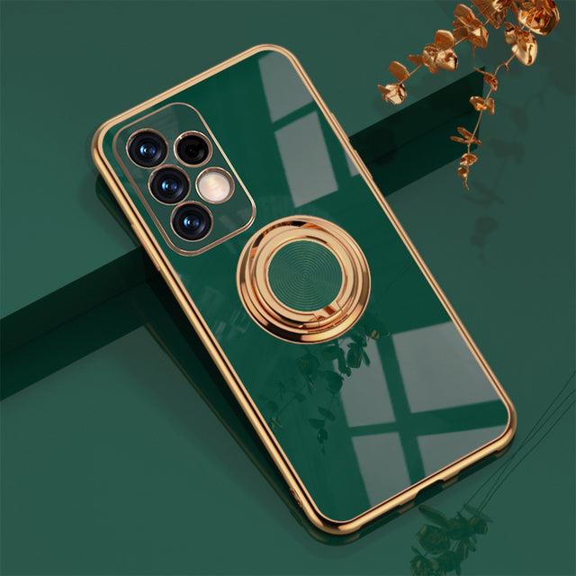 Rotating Ring Grip Phone Case for Samsung Galaxy – Magnetic Car Mount Compatible, Shock-Absorbing TPU with Microfiber Lining for S21-S26 | Thomler